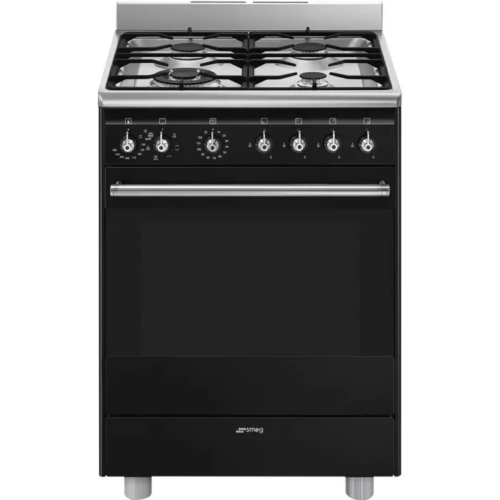 Smeg 60cmx60cm Black Cooker With Gas Hob - SSA60MBL2