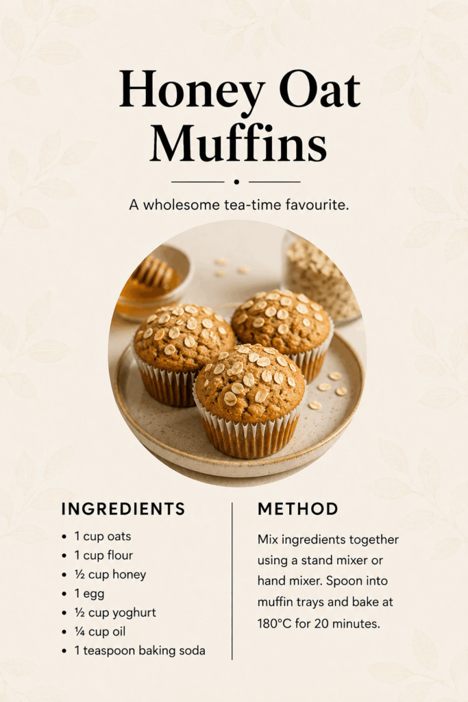 Honey Oat Muffin recipe